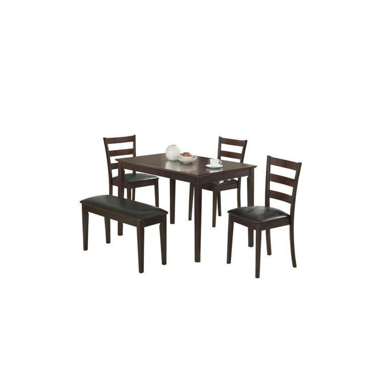 Winston Porter Yeung 5 Piece Solid Wood Top Dining Set Wayfair Canada